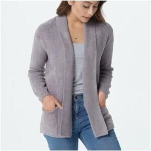 Barefoot Dreams CozyChic Lite Open Front Cardigan Sweater Purple Size L Cozycore